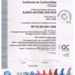 Certificação da Empresa pela Norma NP EN ISO 9001:2008